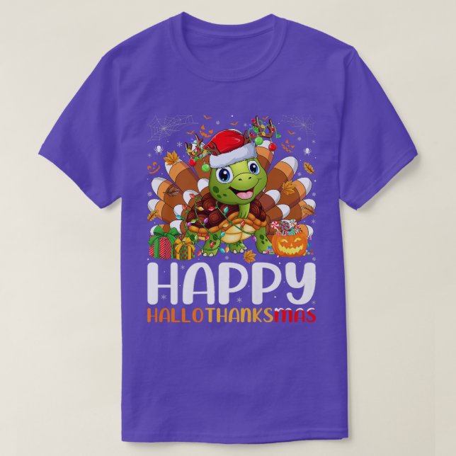 Camiseta Turtle Lover Halloween Natal Feliz HallaObrigado (Frente do Design)
