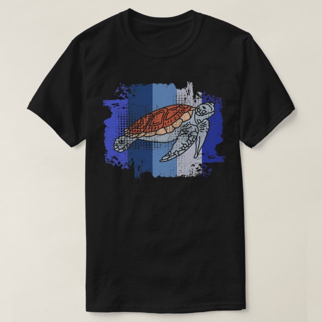 Camiseta Turtle Marine Biologist Vintage Retro (Frente do Design)