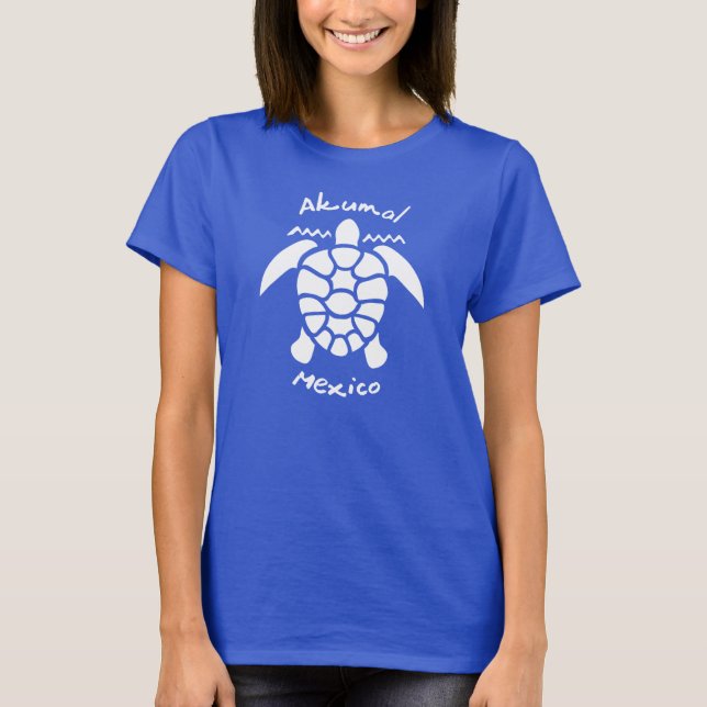 Camiseta Turtle Merging Akumal, México T-Shirt (Frente)