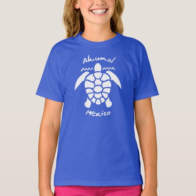 Camiseta Turtle Merging Akumal, México T-Shirt (Frente)