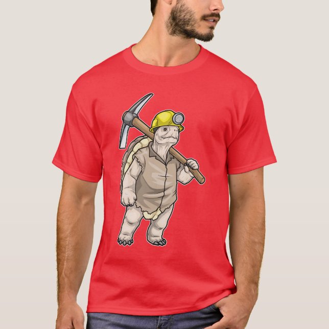 Camiseta Turtle Miner Pickaxe Mining (Frente)