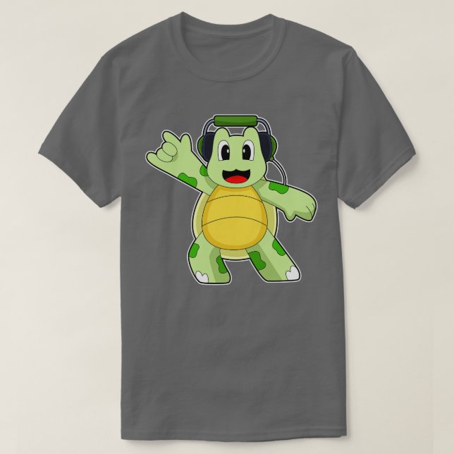 Camiseta Turtle Musical Headphone Music (Frente do Design)