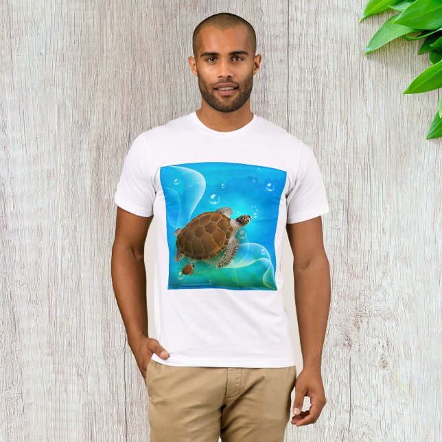 Camiseta Turtle Nadando Mens T-Shirt (Criador carregado)