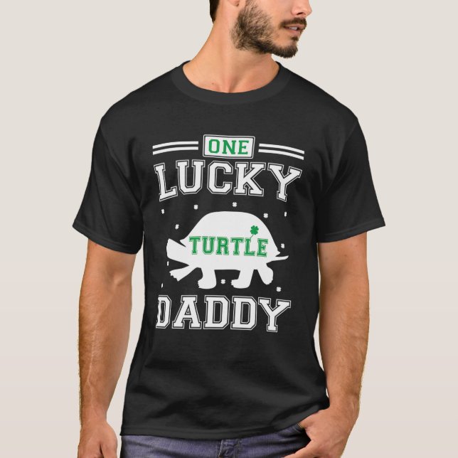 Camiseta Turtle St Patricks Day Lover One Lucky Daddy Pet (Frente)