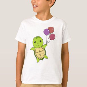 Camiseta Turtle Sweet Animal Voa Balões Crianças