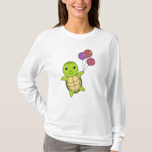 Camiseta Turtle Sweet Animal Voa Balões Crianças