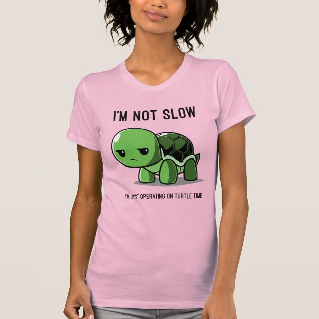 Camiseta Turtle Time Not Slow Funny Women's Slim Fit  (Frente)