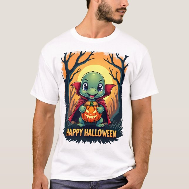 Camiseta Turtle Tortoise Boo Vampire Trick Or Treat Hallowe (Frente)