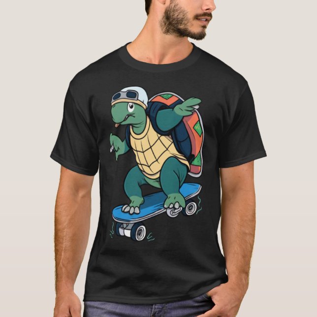 Camiseta Turtle Tortoise Skateboard Skateboard Skateboard (Frente)
