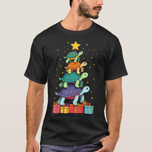 Camiseta Turtle Tree Christmas Tree Adorable Turtle Christm (Frente)