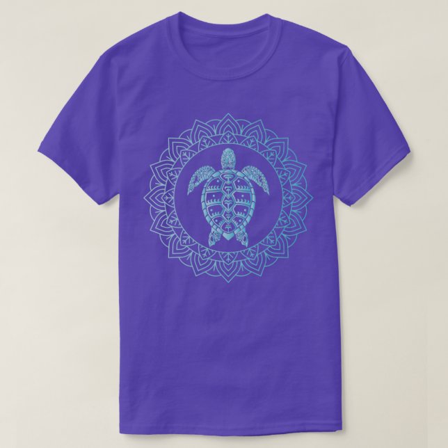 Camiseta Turtle Tribe Abstrato Mandala Turtle Art (Frente do Design)