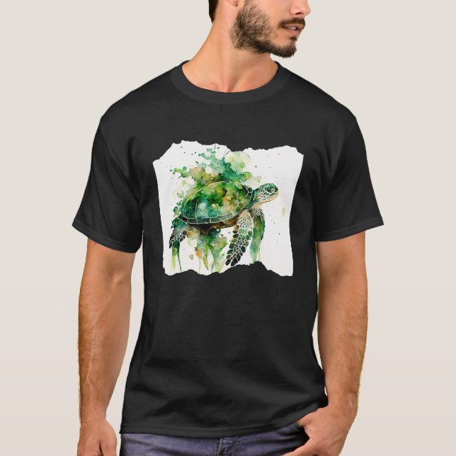 Camiseta Turtle Watercolor Artwork (Frente)