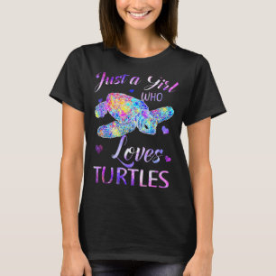 Camiseta Turtle Watercolor Sea Ocean Apenas Uma Menina Que