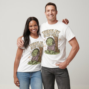 Camiseta Turtley in My Feels" para a adolescência das tarta