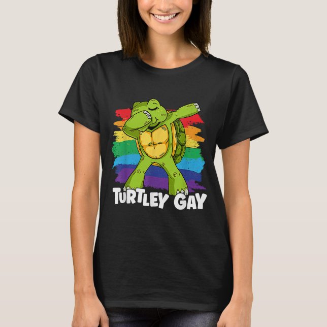 Camiseta Turtley Orgulho gay Rainbow Flag LGBT Comunidade L (Frente)