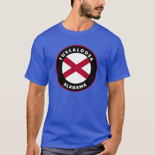 Camiseta Tuscaloosa Alabama AL Insígnia de Bandeira e Round