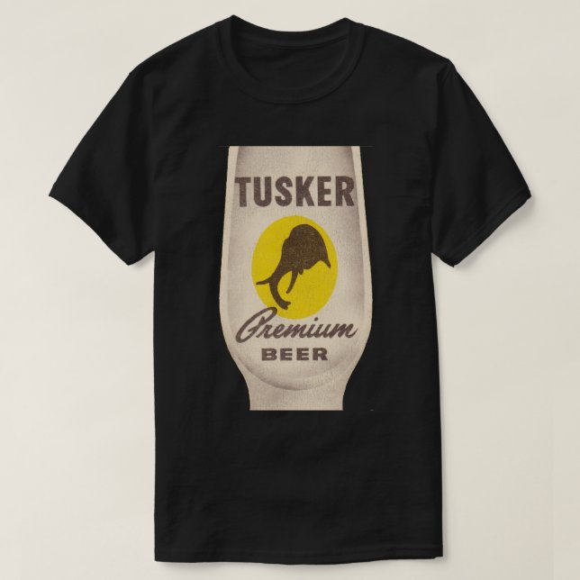 Camiseta Tusker Premium Beer Defunct Breweriana (Frente do Design)