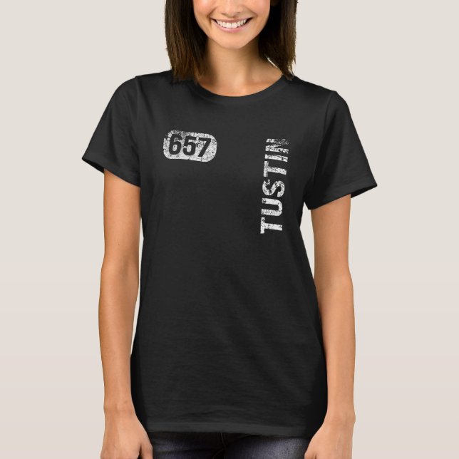 Camiseta Tustin California 657 Area Code Retro (Frente)