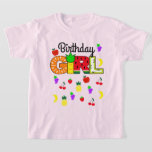 Camiseta Tutti frutti Birthday Girl<br><div class="desc">Comemora o aniversário com esta camiseta especial,  design especial e personalizada</div>