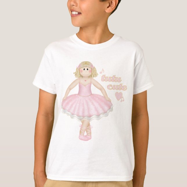 Camiseta Tutu Cute (Loira) - T-Shirt infantil (Frente)
