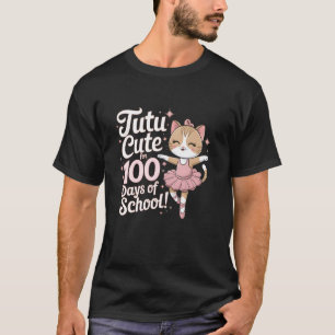 Camiseta Tutu Fofo Para 100 Dias De Escola Dança Do Gato