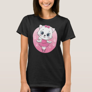 Camiseta Tutu Kitten Cat Ballerina Palco Gato de Balé Gráfi