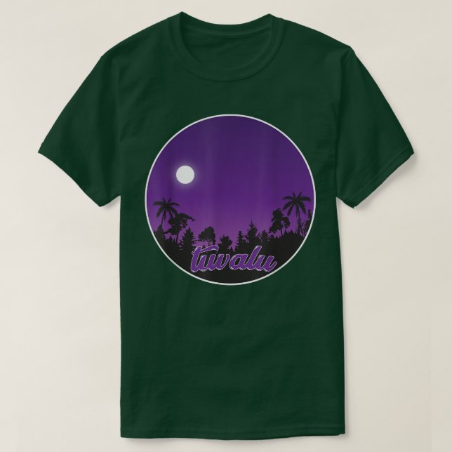 Camiseta tuvalu à noite com Palms T-Shirt (Frente do Design)