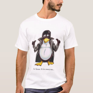 Camiseta Tux em um trenchcoat