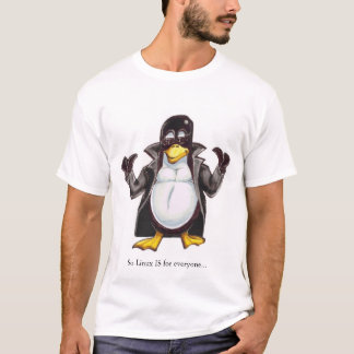 Camiseta Tux em um trenchcoat