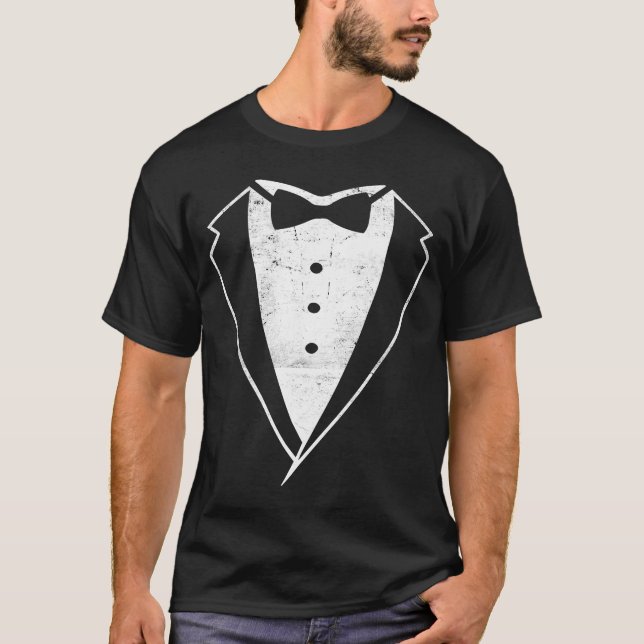Camiseta Tux Tux Jantado Código de vestimenta Jaqueta Parte (Frente)