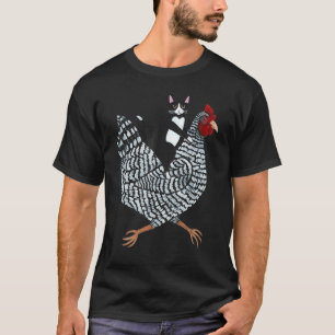 Camiseta Tuxedo Cat em um meme de frango