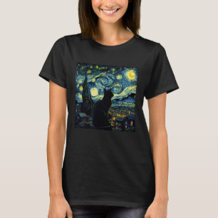 Camiseta Tuxedo Cat Starry Night Tuxedo Proprietário de Cat