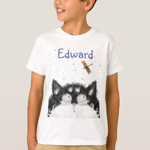 Camiseta Tuxedo Cat Surpreendido por Dragonfly