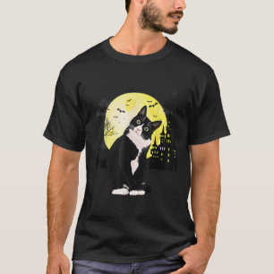 Camiseta Tuxedo Cat Tshirt Halloween Figurume De Lua Comple