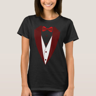 Camiseta Tuxedo com Arco Tie Funny - Halloween Groom Costum