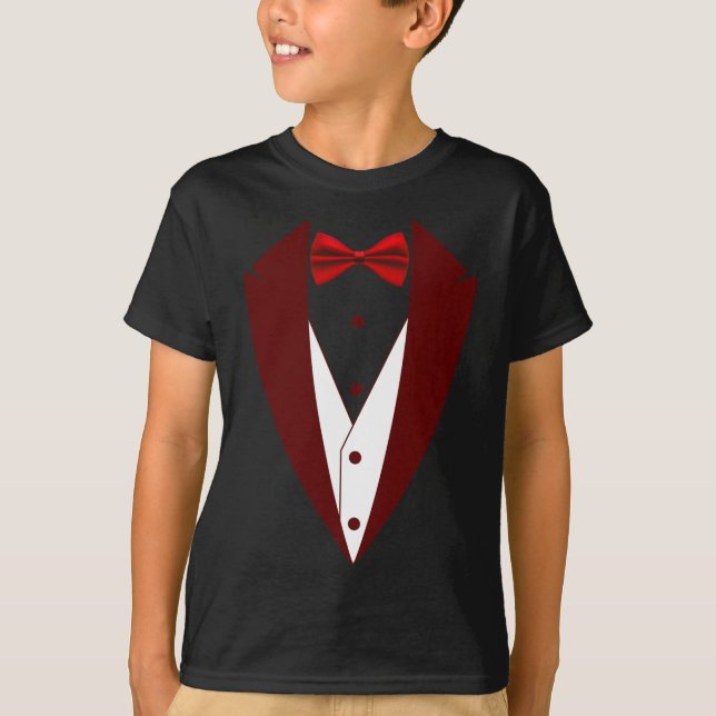 Camiseta Tuxedo Com Arco Tie Funny - Halloween Grot Costum (Frente)