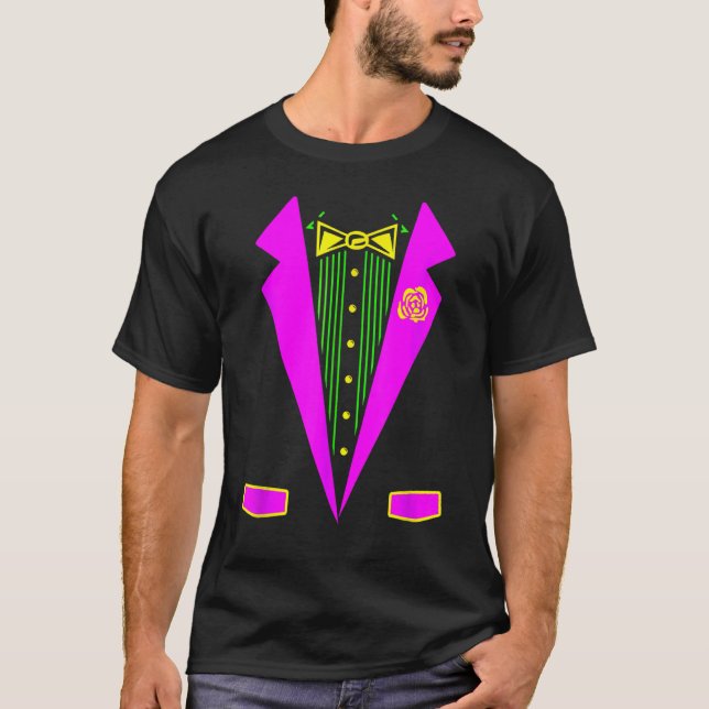 Camiseta Tuxedo Costume Impressão do Carnaval Mardi Gras Me (Frente)
