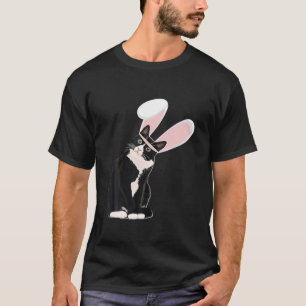 Camiseta Tuxedo Gato Páscoa Coelho Com Pijama De Orelhas Me