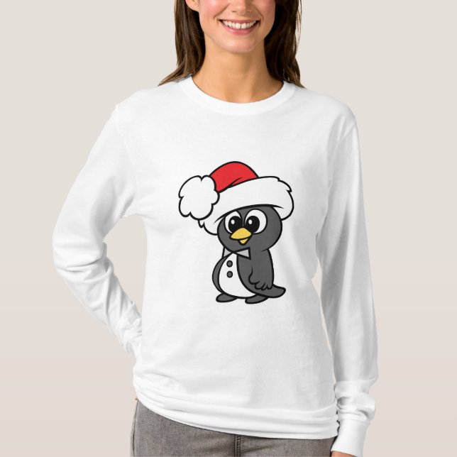 Camiseta Tuxedo Penguin de Natal bonito (Frente)