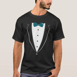 Camiseta Tuxedo Preto E Branco Com Novidade De Arco Teal