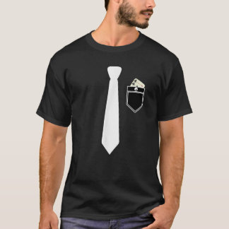 Camiseta Tuxedo Preto E Branco De Pôquer Com Tie Funny Nove