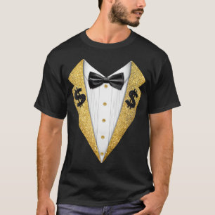 Camiseta Tuxedo T-Shirt Preto e Dourado