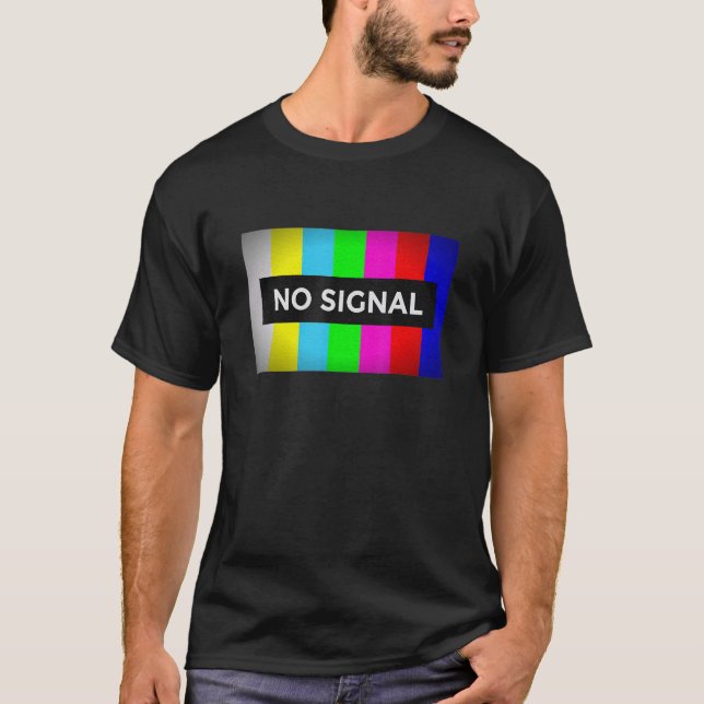 Camiseta TV de tela de teste sem sinal do Nerd retrorreflec (Frente)