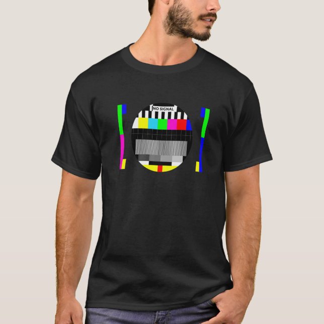 Camiseta TV de tela de teste sem sinal do Nerd retrorreflec (Frente)