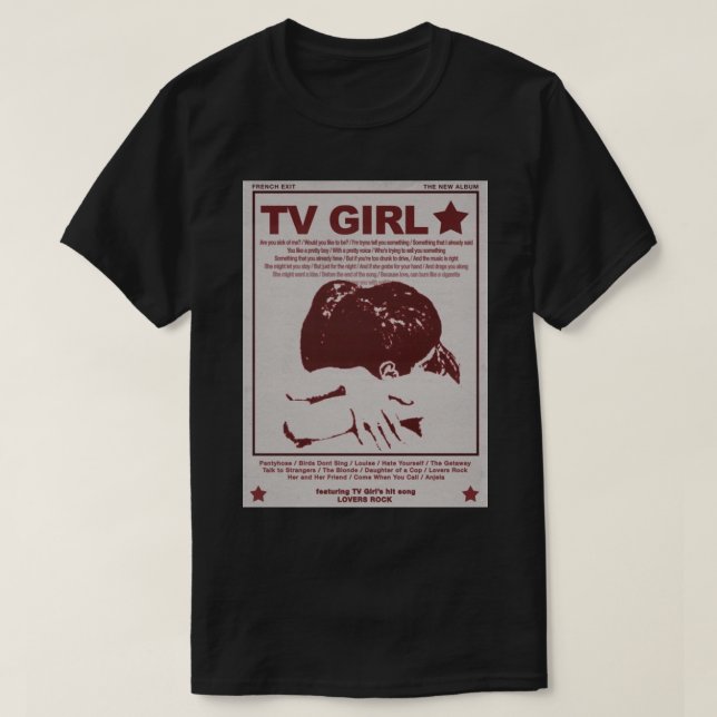 Camiseta Tv Girl French Exit Lovers Rock Poster (Frente do Design)