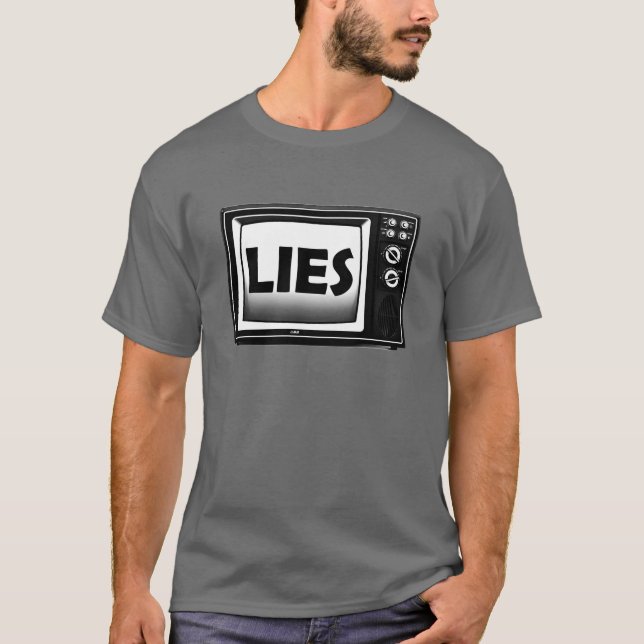 Camiseta TV Lies - notícias falsas, a mídia está mentindo (Frente)