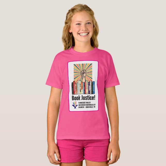 Camiseta TVUUC - Livro Justiça! (Frente Completa)