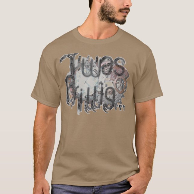 Camiseta "'Twas Brillig" Steampunk Pocketwatch no cobre (Frente)