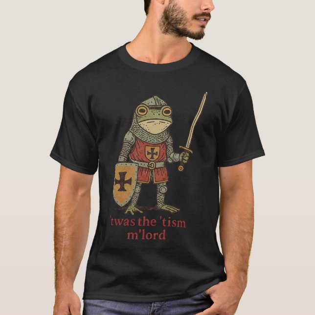 Camiseta Twas the Tism M Lord Medieval Frog Knight (Frente)