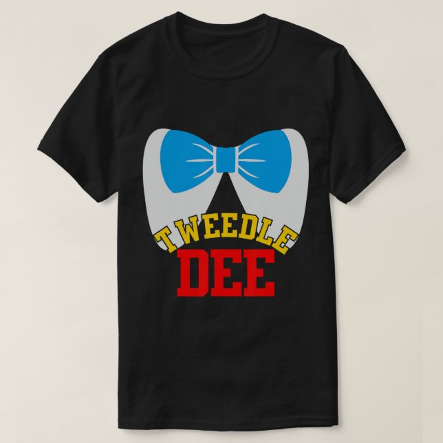 Camiseta Tweedle Dee Dum Engraçado que combina com a fantas (Frente do Design)